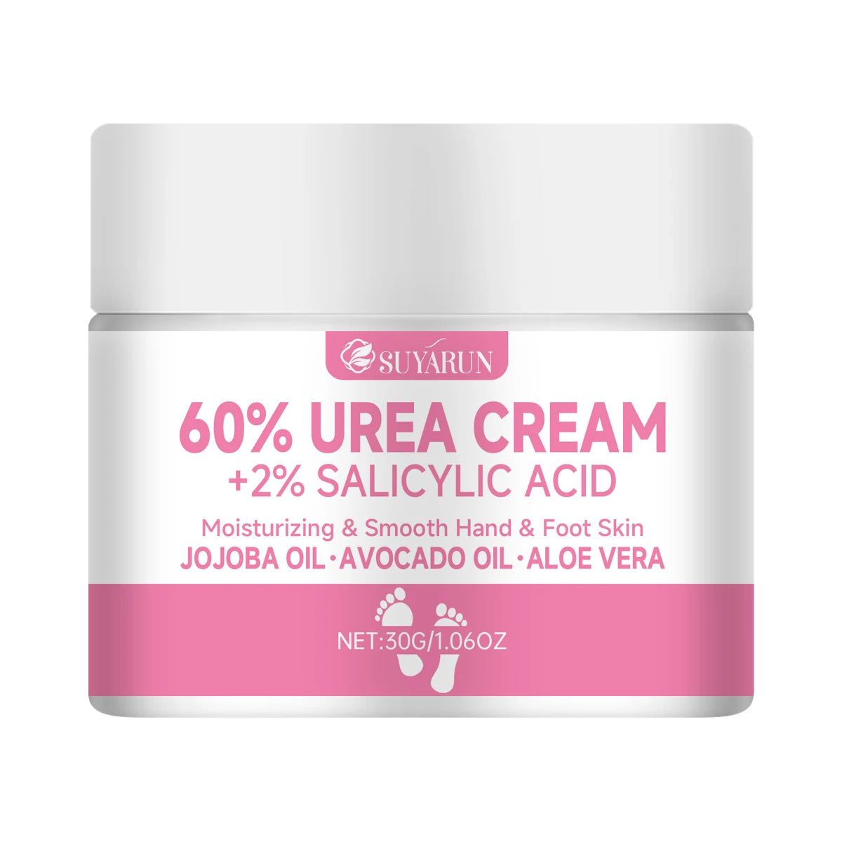 SUYARUN 60% Urea Foot Cream for Cracked Heels & Dry Skin - Intensive Moisturizing Treatment, Callus Remover, Diabetic Foot Care. Peaceful Pleasures Health and Wellness 30g