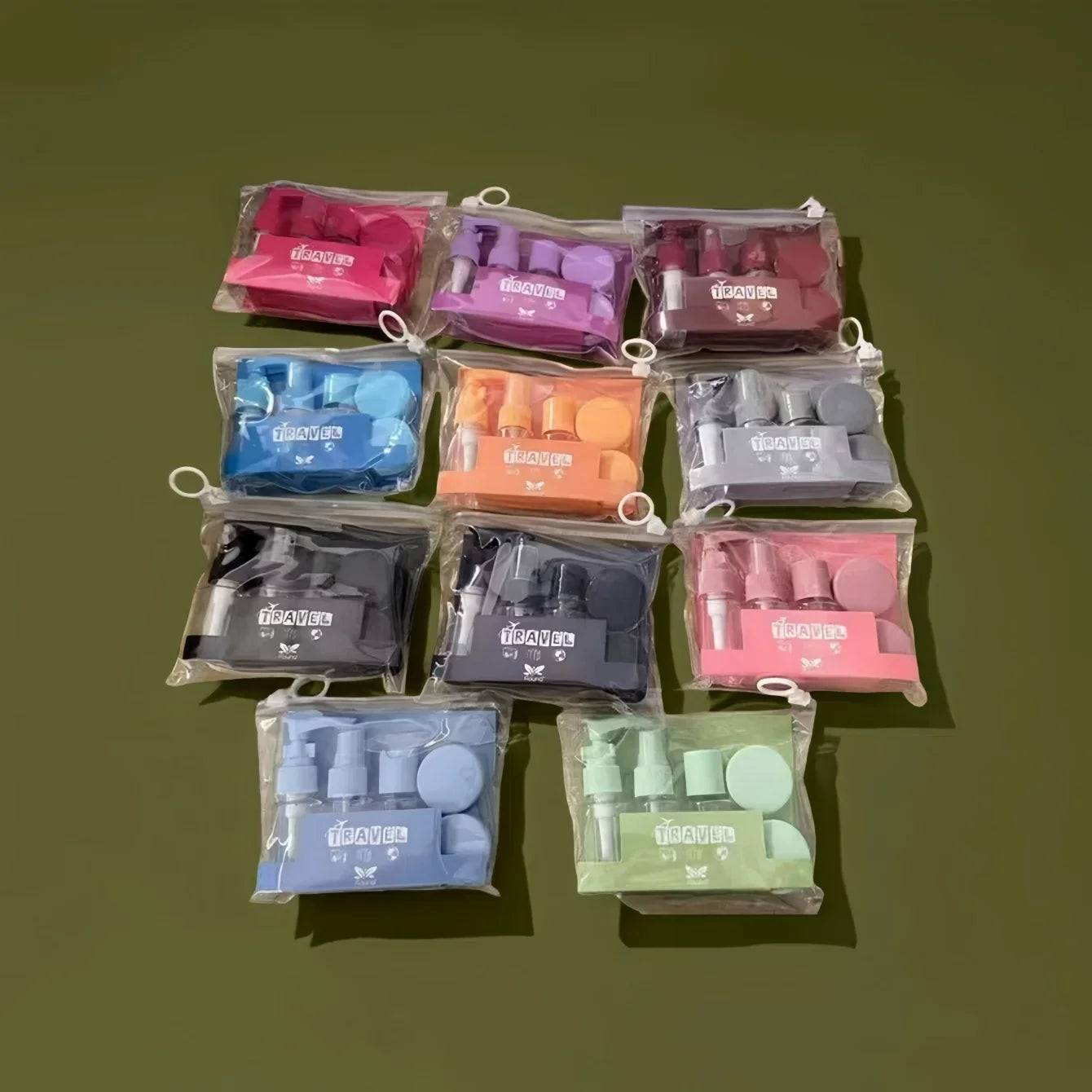 6-Piece Leak-Proof Refillable Travel Bottle Set + Toiletry Bag
