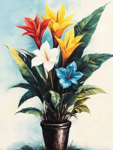 Tropical Plants Green Plants Golden Petals Aesthetic Posters Prints Modern Home Minimalist Style Decorative Art Canvas Painting Peaceful Pleasures Health and Wellness