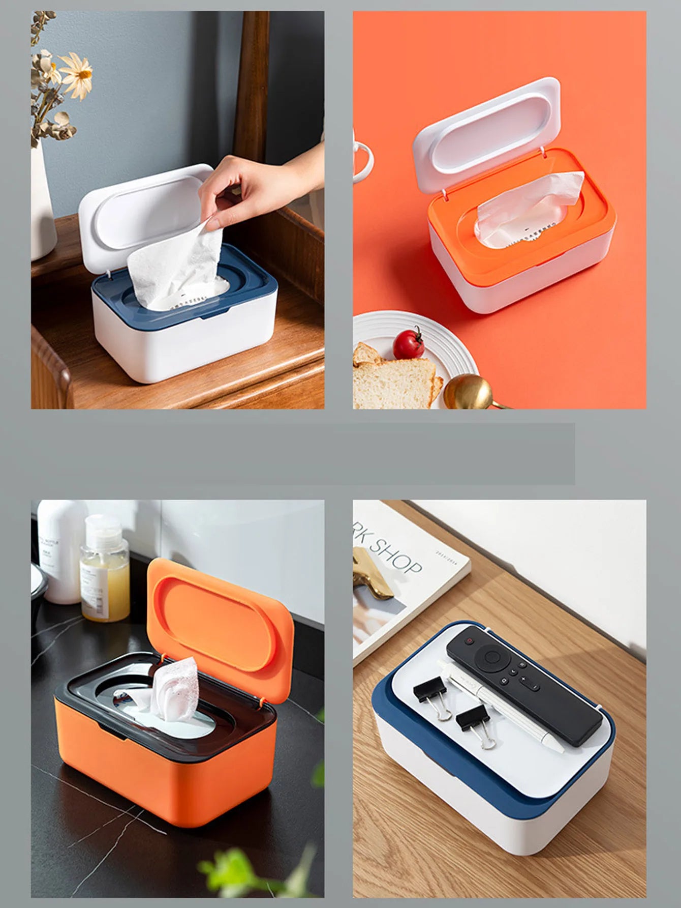 1Pcs Wet Wipes Dispenser with Lid Dustproof Tissue Storage Box for Home Office Wet Tissue Mask Storage Box Desktop Organizer Peaceful Pleasures Health and Wellness