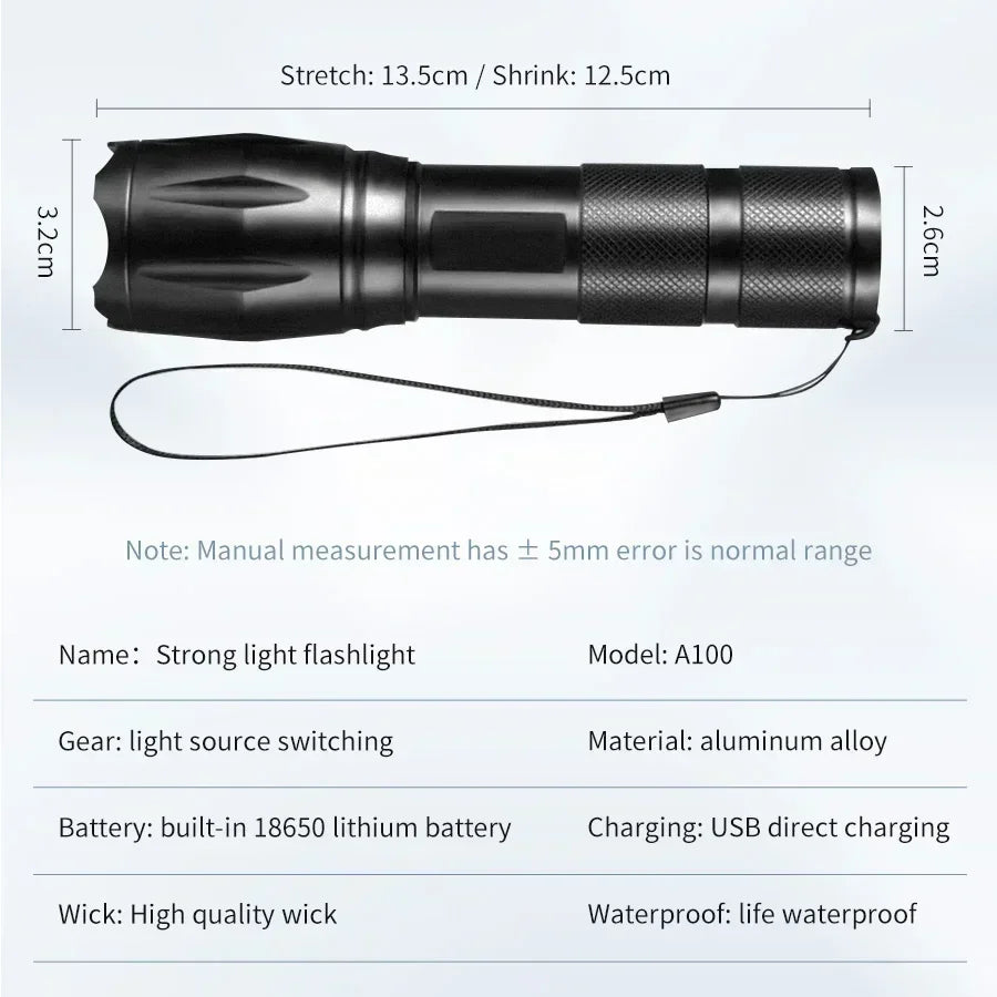 GGBEE 4-Color Rechargeable LED Flashlight – Camping & Emergency