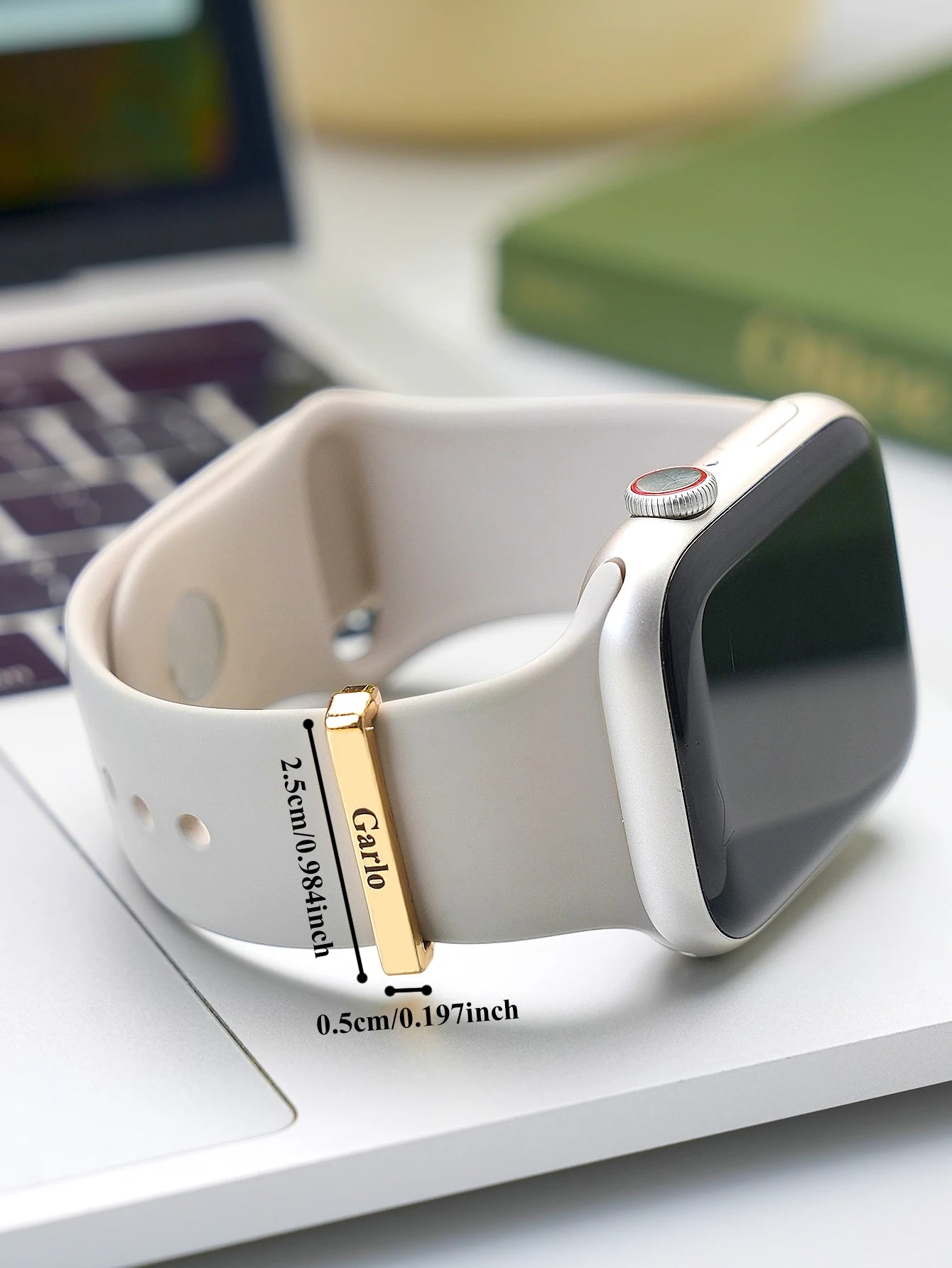 Custom Watch Band Charm Personalized Text Watch Charm Smart Watch Strap Decoration Jewelry Gift for Valentines Mothers Day Peaceful Pleasures Health and Wellness