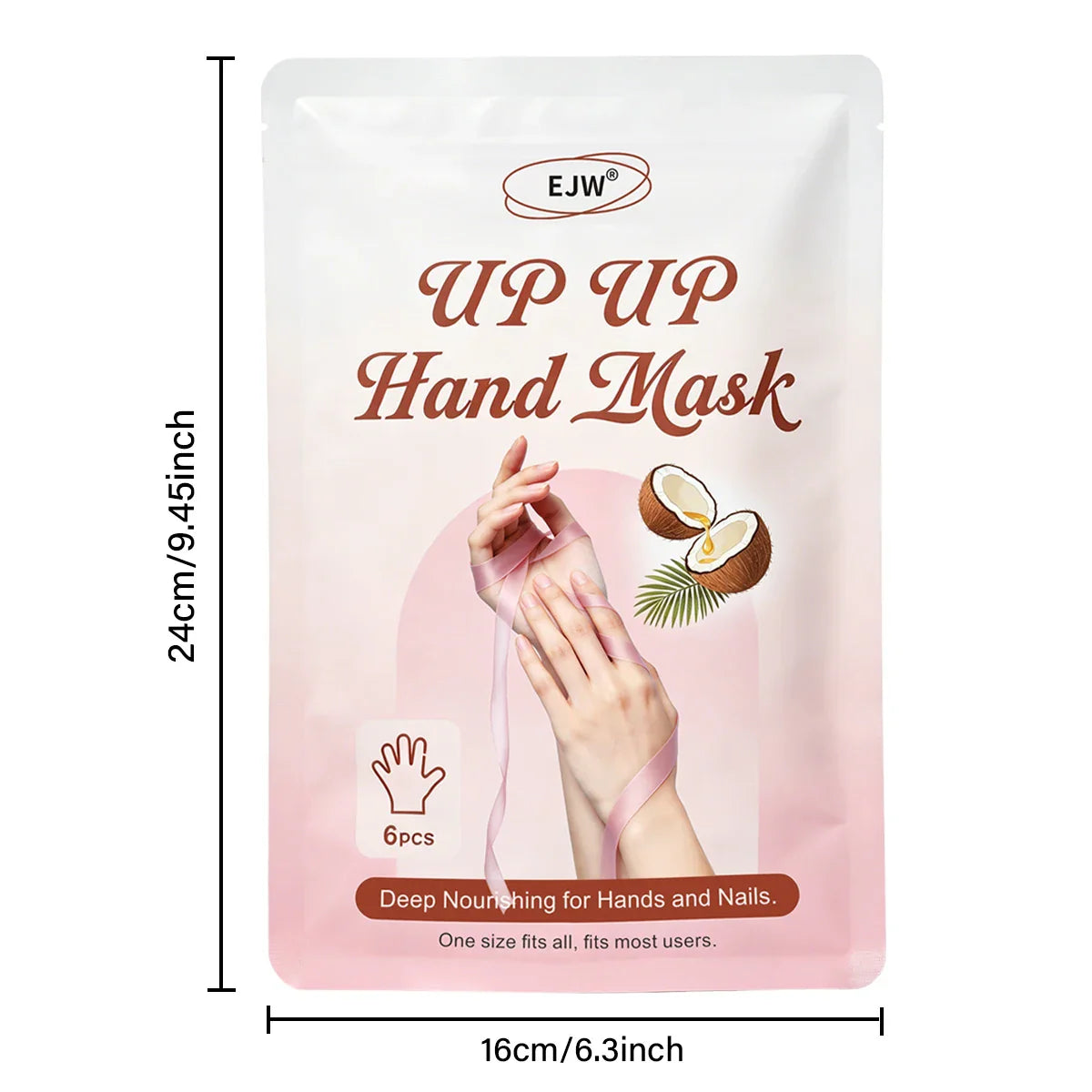 Hand Mask Gloves 6-Pack – Coconut Oil & Milk Moisturizer