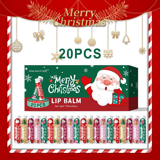 20PCS lipstick Set -5 Taste Christmas Theme Deep moisturizing and lasting moisturizing to create plump and shiny lips Peaceful Pleasures Health and Wellness 20PCS lipstick set