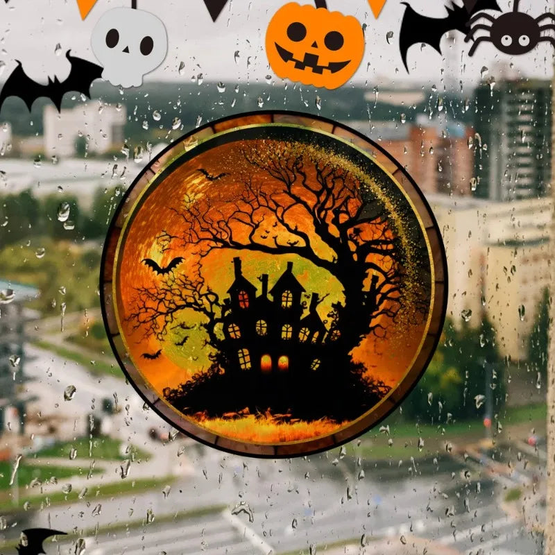 Halloween PVC Static Window Decals – Castle & Cat Clings