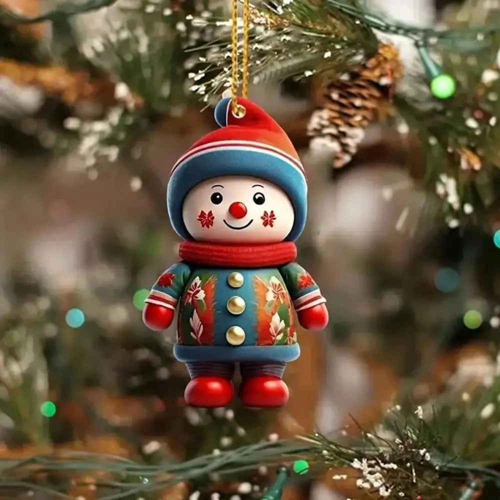 2D Acrylic Cat Christmas Ornament | Funny Xmas Tree Pendant