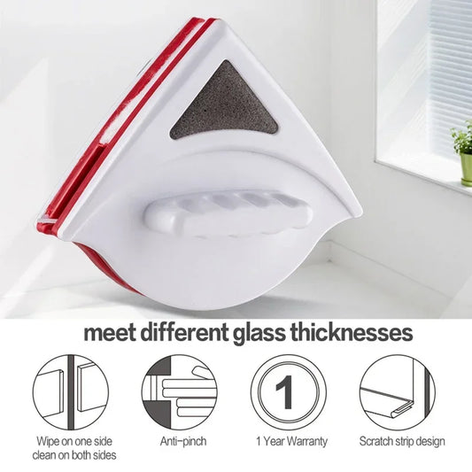 Magnetic Window Cleaner Automatic Water Discharge Double Layer Wiper for Home Office Glass Cleaning Tool Peaceful Pleasures Health and Wellness