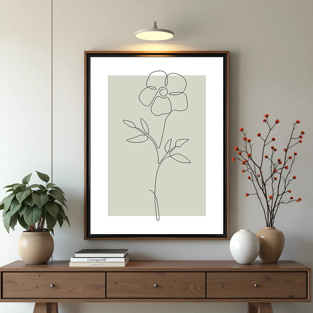Nordic Floral Canvas Wall Art – Black & White Minimalist Print Canvas Wall Art Print Peaceful Pleasures Health and Wellness