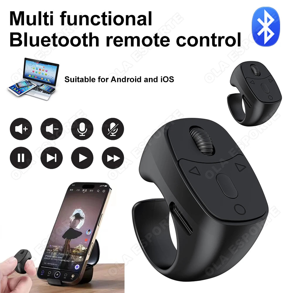 Bluetooth Finger Ring Remote – Scroll, Selfie & Page Turner