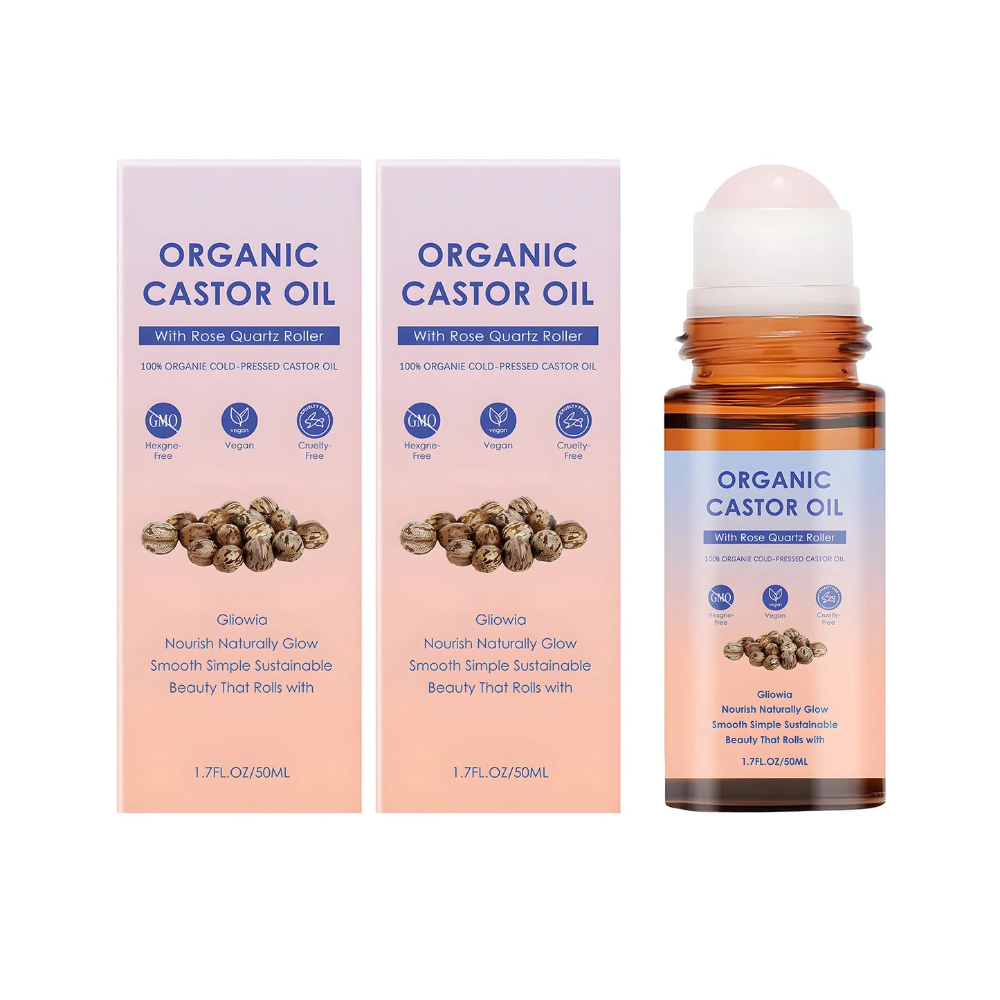 Organic Castor Oil Body Essence – Deep Moisturizing 50ml Body Care Essence Peaceful Pleasures Health and Wellness 2 x 50ml Boxed