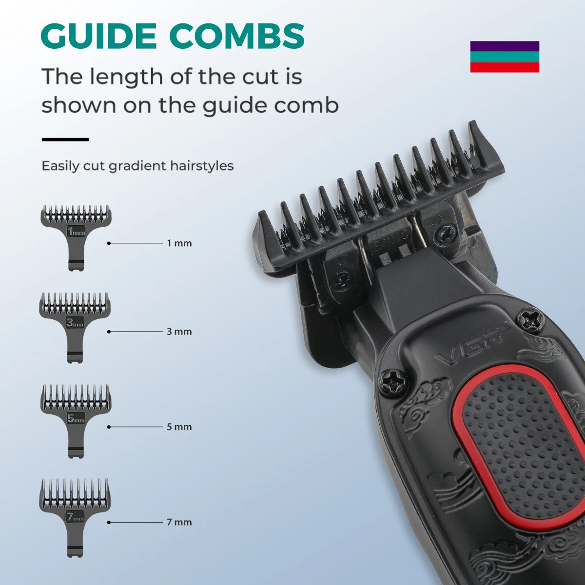 VGR intelligent digital hair clipper relief texture machine height endurance 7000rpm hair salon home carving push shear V-254 Peaceful Pleasures Health and Wellness