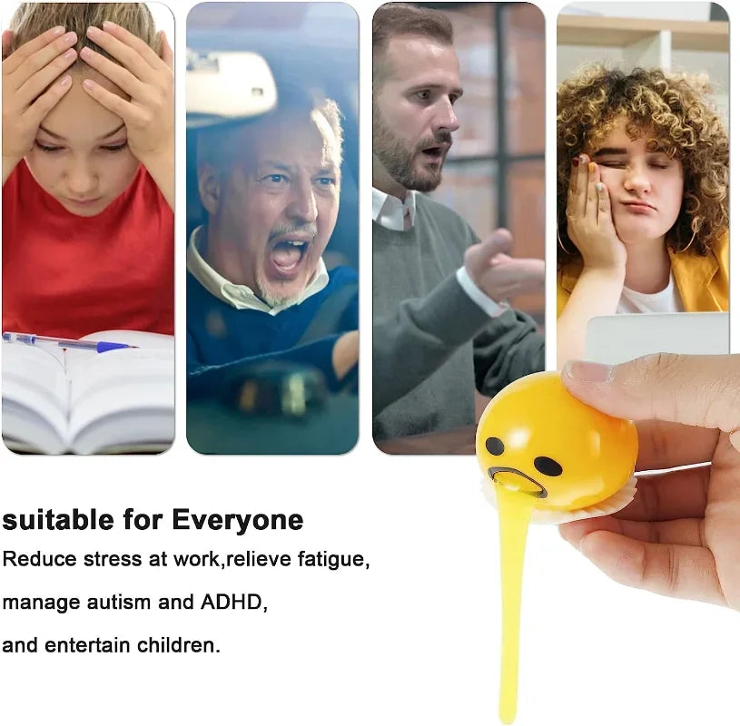 Squishy Egg Yolk Stress Ball – Soft Silicone Squeeze Prank Toy