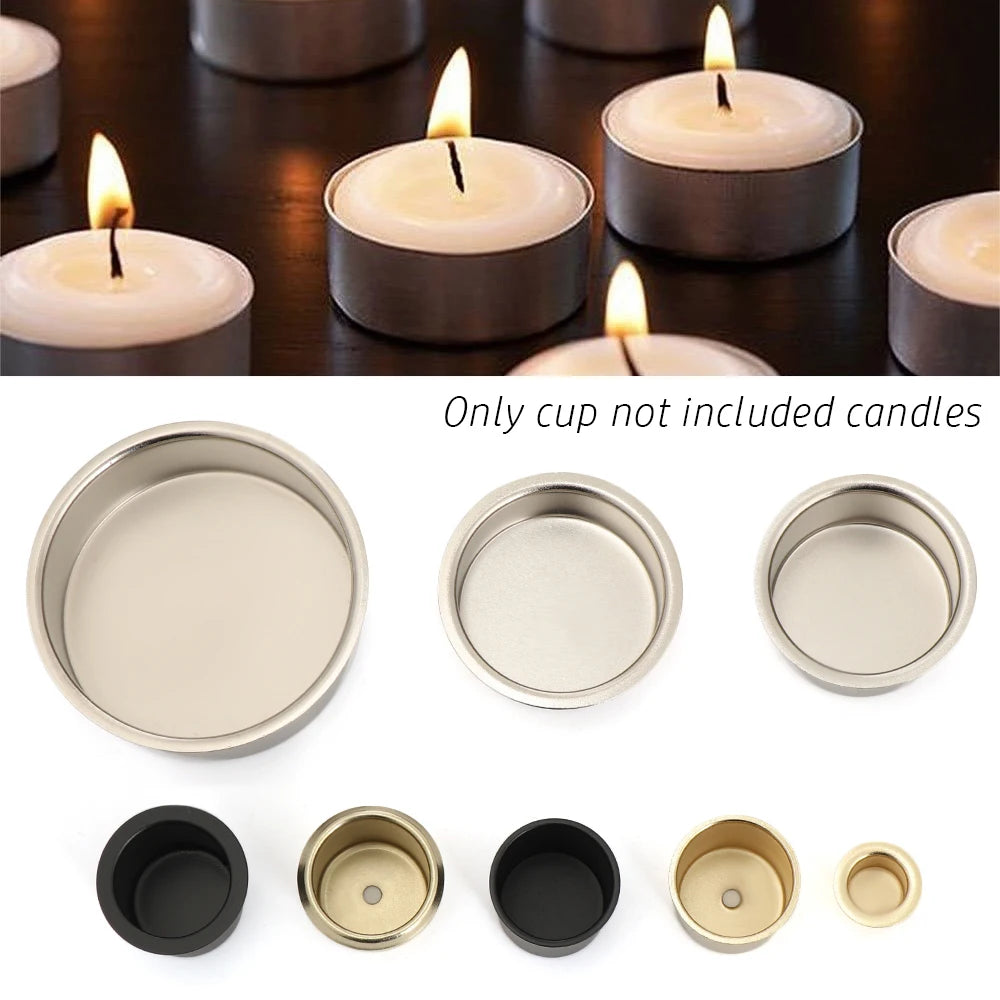 Metal Candle Holder Cup | Taper & Pillar Candlestick Decor