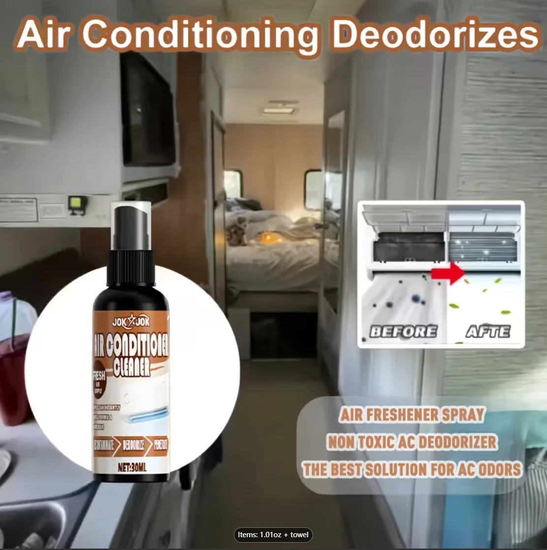 AC Cleaner Spray with Towel – Air Conditioner Odor Eliminator