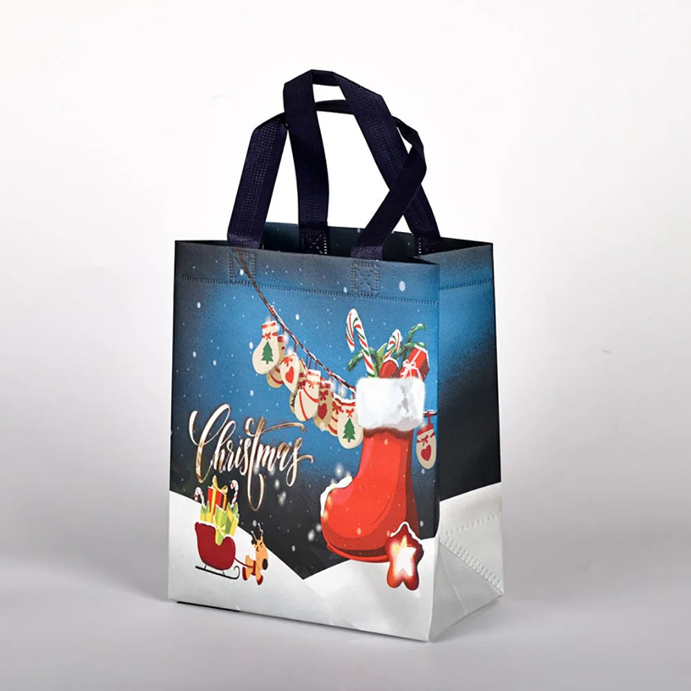 Christmas Non-Woven Gift Bags | Santa & Snowman Tote