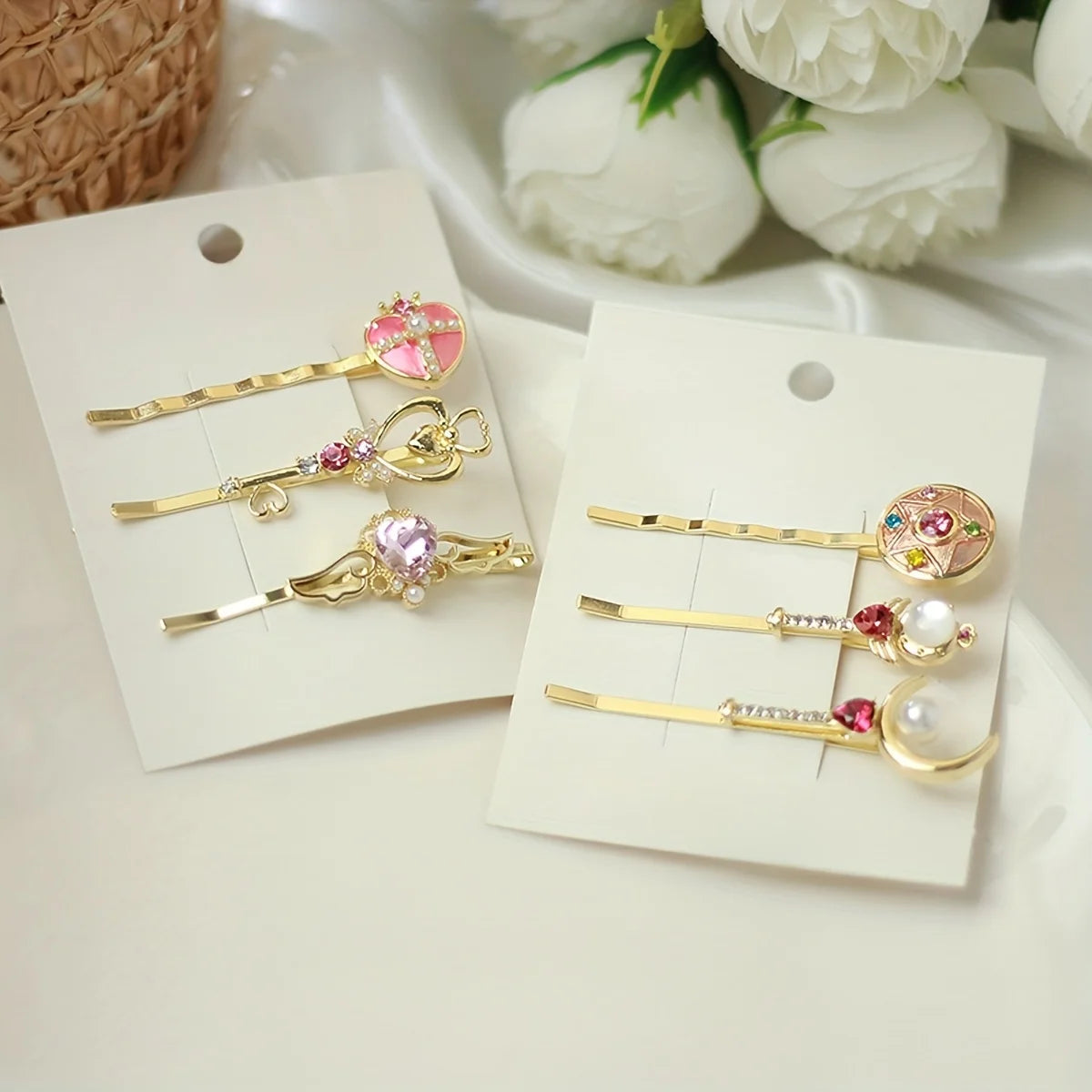 3-Piece Love Star Moon Hair Clip Set Hair Accessories Peaceful Pleasures Health and Wellness