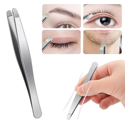 Stainless Steel Rounded Tip Tweezers – Eyebrow & Hair Removal Eyebrow Tweezers Oasis Select