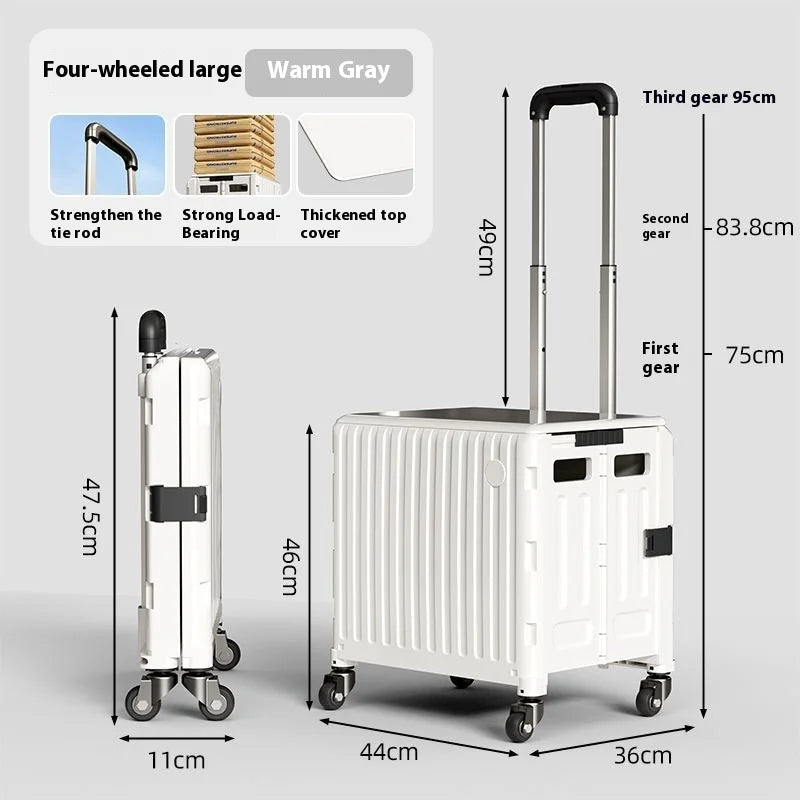 Foldable Shopping Cart with Wheels | Lightweight Collapsible Trolley
