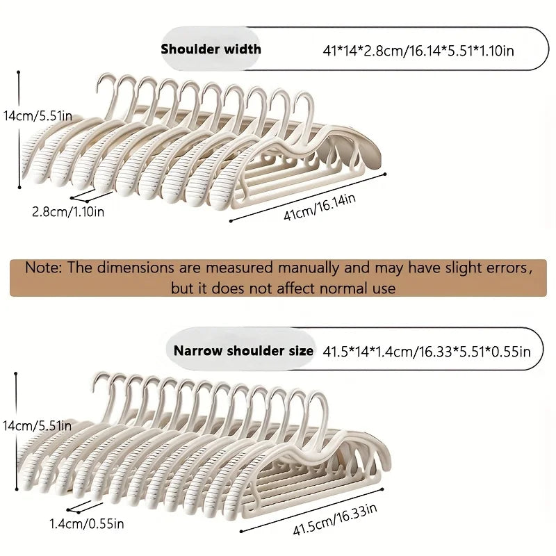 10-Pack Wide Shoulder Non-Slip Clothes Hangers | Space-Saving Clothes Hangers Peaceful Pleasures Health and Wellness
