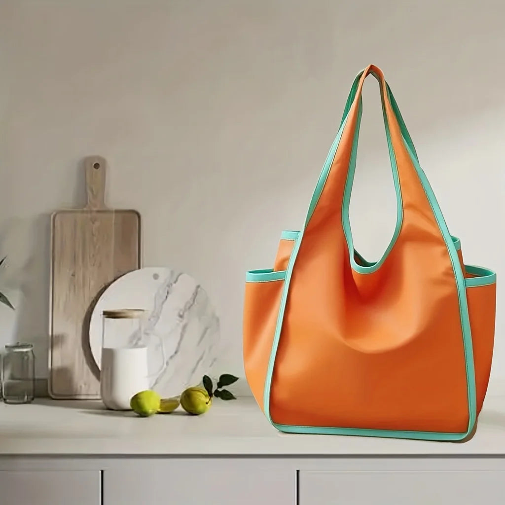 Reusable Foldable Grocery Bags | Washable Tote with Zipper Pouch
