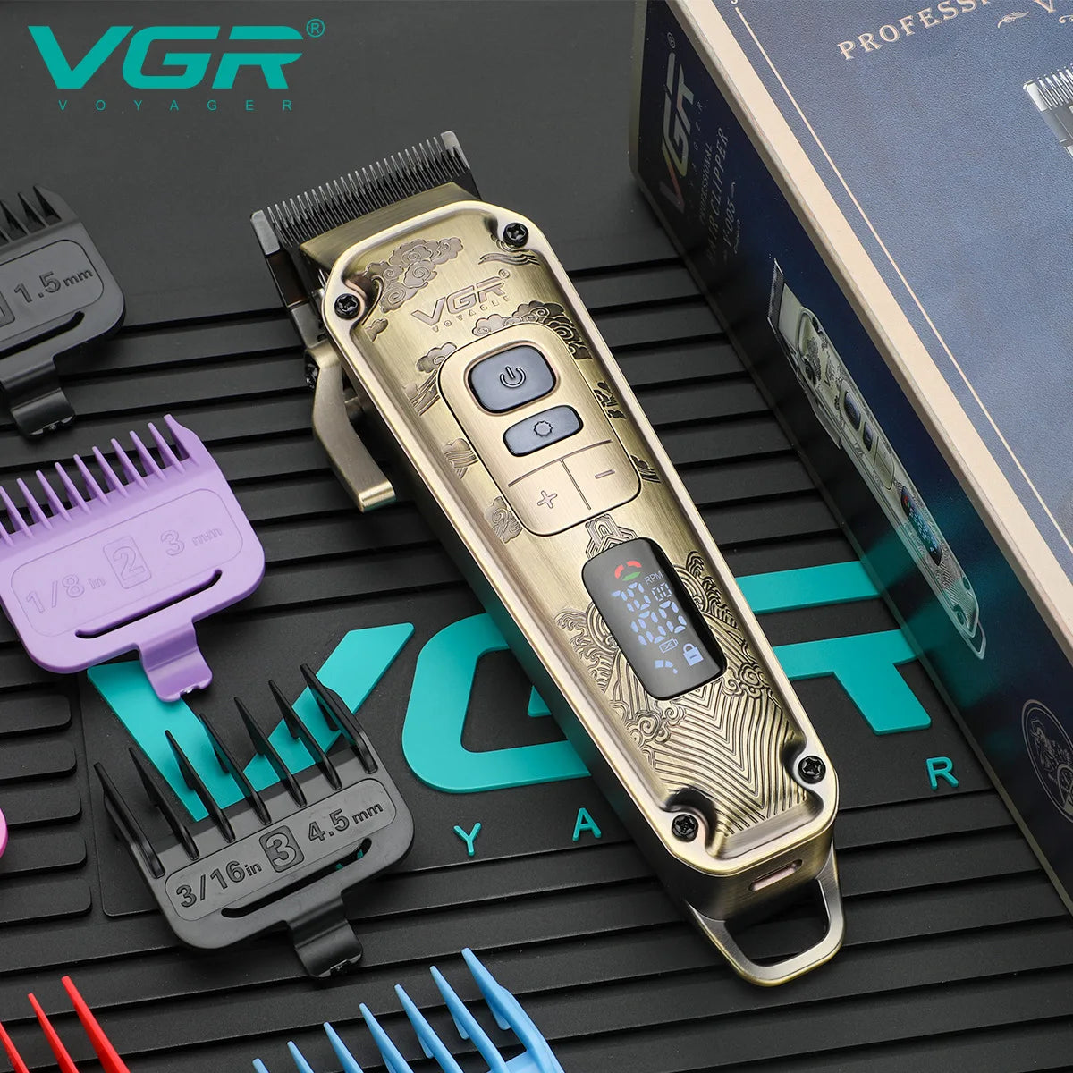 VGR 005 Hair Trimmer Electric Hair Clipper Professional Haircut Machine Cordless Trimmer Digital Display Hair Trimmer for Men Peaceful Pleasures Health and Wellness