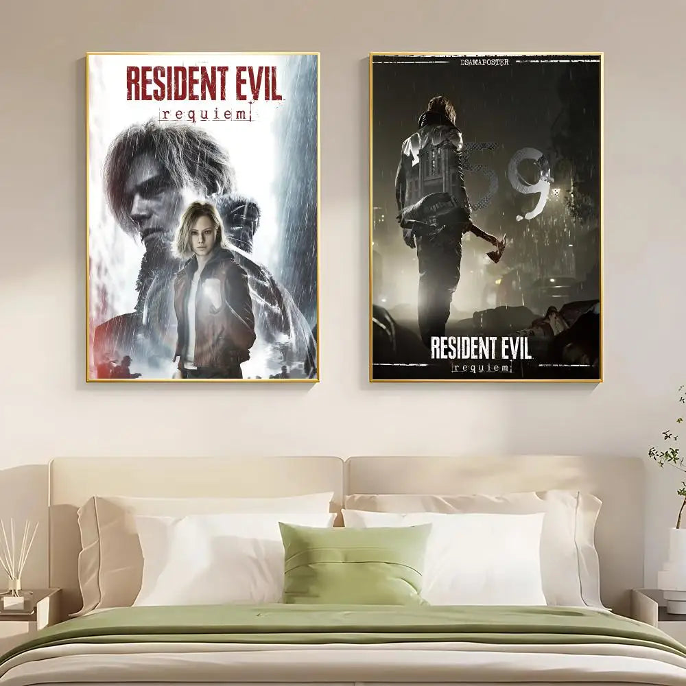 Resident Evil Requiem Poster HD Self Adhesive Waterproof Wall Art Ideal for Home Office Dorm Bedroom Great Gift Peaceful Pleasures Health and Wellness