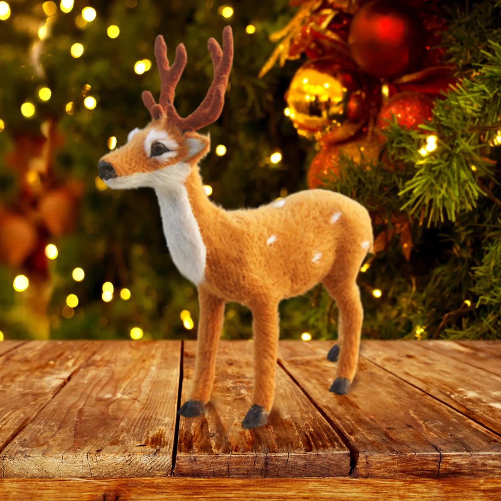 Christmas Deer Decoration Mini Reindeer Statue for Window Display Tabletop Counter Holiday Ornament Xmas Decor Peaceful Pleasures Health and Wellness