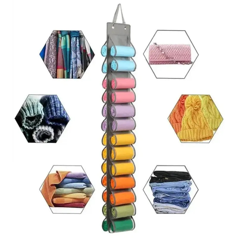 1PC Legging Storage Bag Storage Hanger Can Holds 16/26 Leggings or Shirts Jeans Compartment Storage Hanger Peaceful Pleasures Health and Wellness