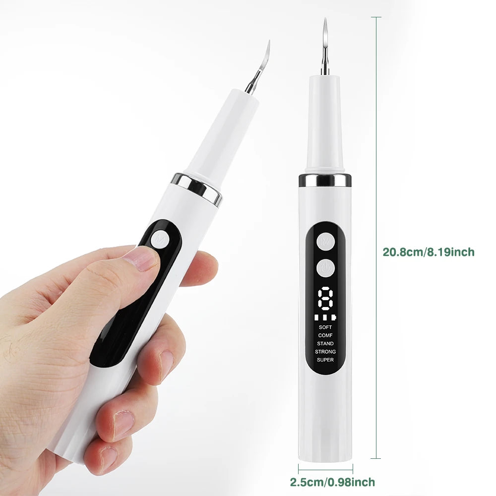 Tartar Remover for Teeth Electric Ultrasonic Dental Plaque Scaler 5 Modes LED Teeth Cleaning Kit 5 Speed Type-C Rechargeable Peaceful Pleasures Health and Wellness