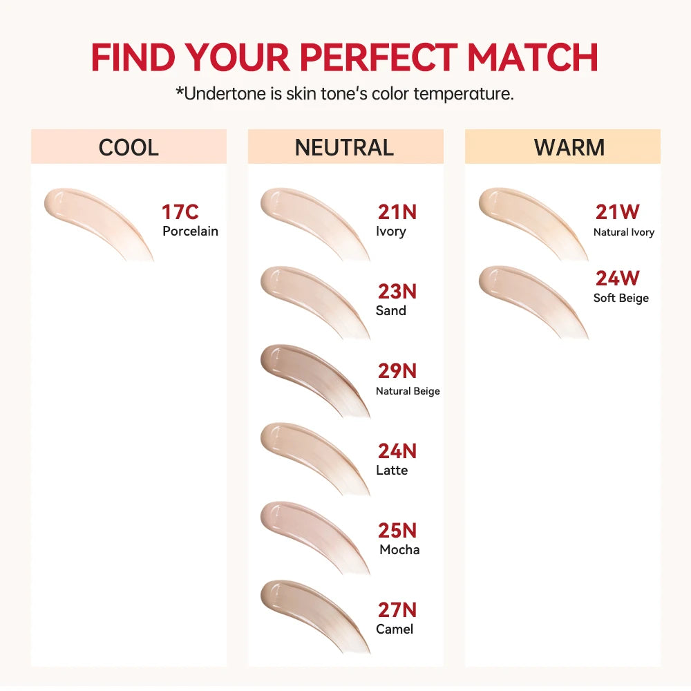 Sunscreen Cushion Foundation Natural Moisturizing Concealer Whitening Oil-control Women Base Long-lasting Makeup Korean Cosmetic Peaceful Pleasures Health and Wellness