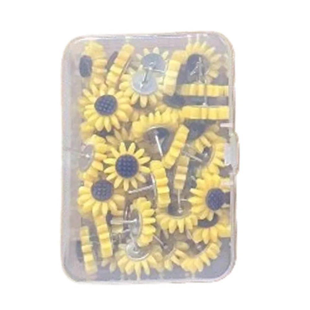 10/20/30/40/50Pcs Creative Sunflower Pushpins DIY Photo Wall Decor Colored Flower Push Pins Reusable Cute Board Push Pin Peaceful Pleasures Health and Wellness 40Pcs