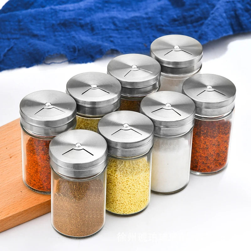 1 Pcs Glass Spice Jars Empty Spice Bottles And Airtight Metal Caps Spice Containers With Aluminum Caps Peaceful Pleasures Health and Wellness