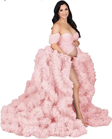 Pretty Fluffy Tulle Maternity Dresses vestidos para embarazadas Photographie de vêtements de maternité baby shower Peaceful Pleasures Health and Wellness 24 US 20 China Mainland