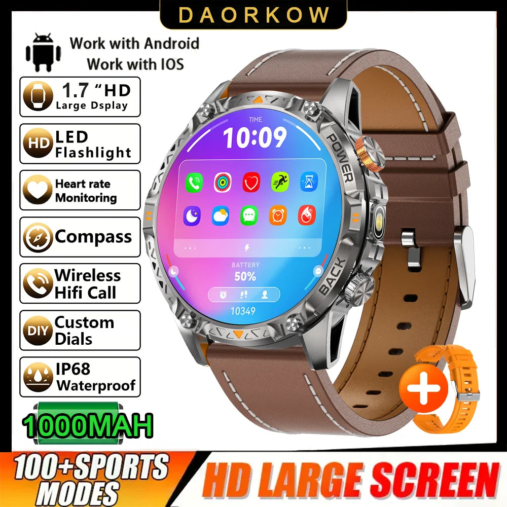 DAORKOW YK16 Smart Watch – 1000mAh, 100+ Sports & BT Calls