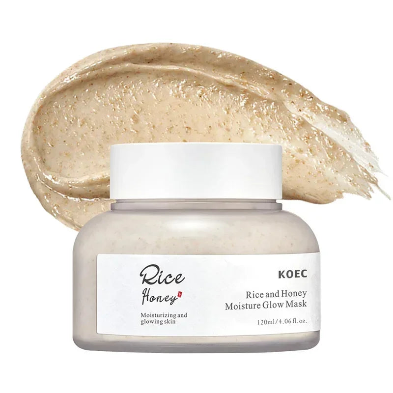 Rice Honey Facial Skincare Set Deep Moisturizing Toner Refreshing Serum Soothing And Brightening Face Cream Korean Skincare Peaceful Pleasures Health and Wellness Rice facial mask120g