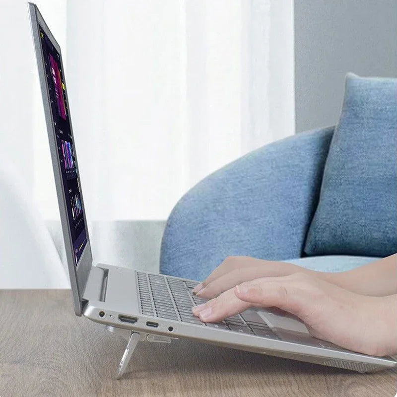 2PCS Foldable Laptop Stand 2 Adjustable Angles Invisible Self-Adhesive Notebook Ergonomic Portable Computer Keyboard Stand Peaceful Pleasures Health and Wellness