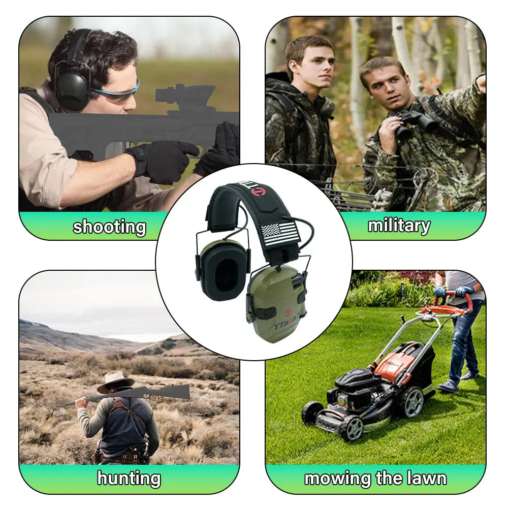 W1/W3 Electronic Shooting Earmuff Anti-noise Headphone Sound Amplification Hearing Protection Headset Foldable（BT Optional） Peaceful Pleasures Health and Wellness