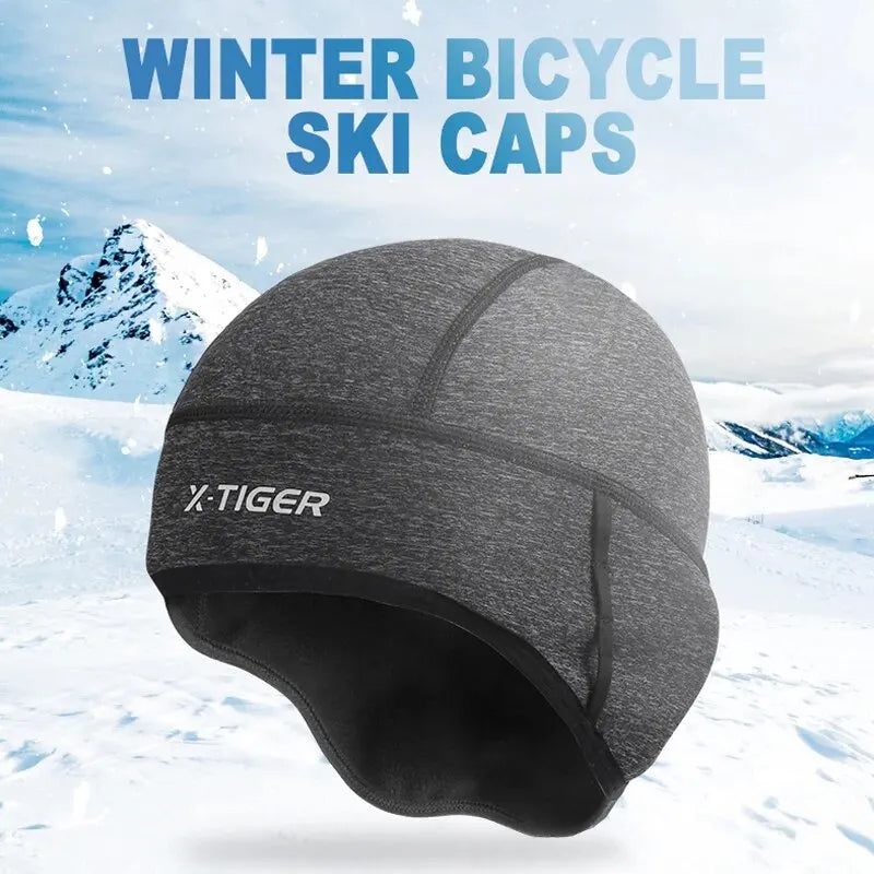 X-TIGER Windproof Thermal Cycling Cap – Winter Fleece Helmet Liner