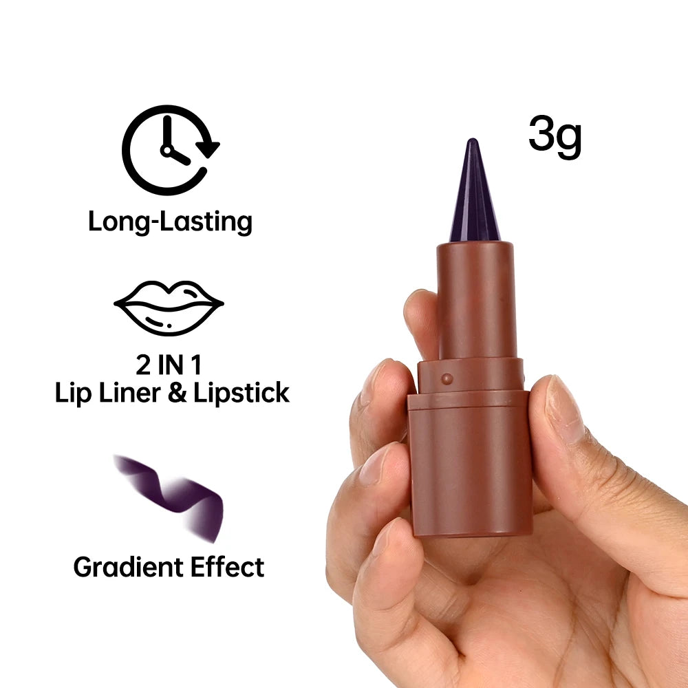 Lakerain Lip Liner Matte Black Brown Velvet Lipstick Waterproof Non Sticky Contouring Tint Lipliner Crayon Lip Makeup Peaceful Pleasures Health and Wellness