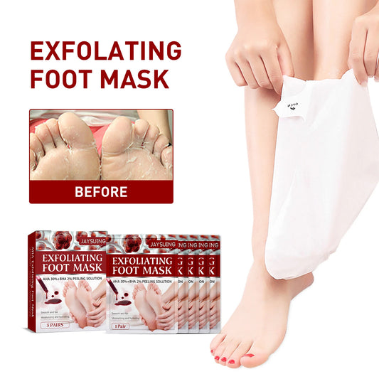 AHA Exfoliating Foot Peel Mask 5 Pairs – Smooth & Soft Heels Exfoliating Foot Mask Peaceful Pleasures Health and Wellness