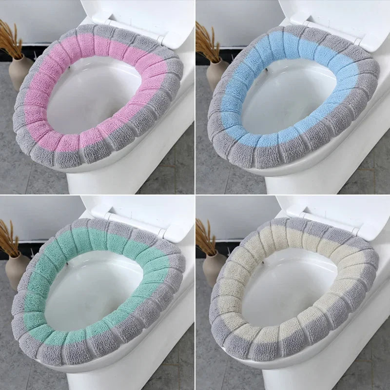 Soft Winter Warm Toilet Seat Cover – Washable & Universal Fit