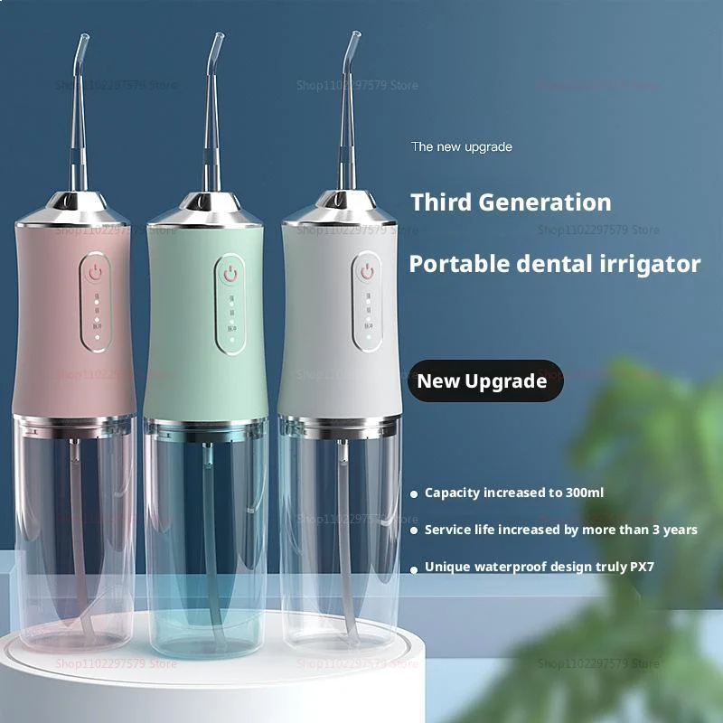 Portable Smart Electric Oral Irrigator Water Flosser with 4 Jets 3 Modes Rechargeable Dental Teeth Cleaner Travel and Daily Use Peaceful Pleasures Health and Wellness