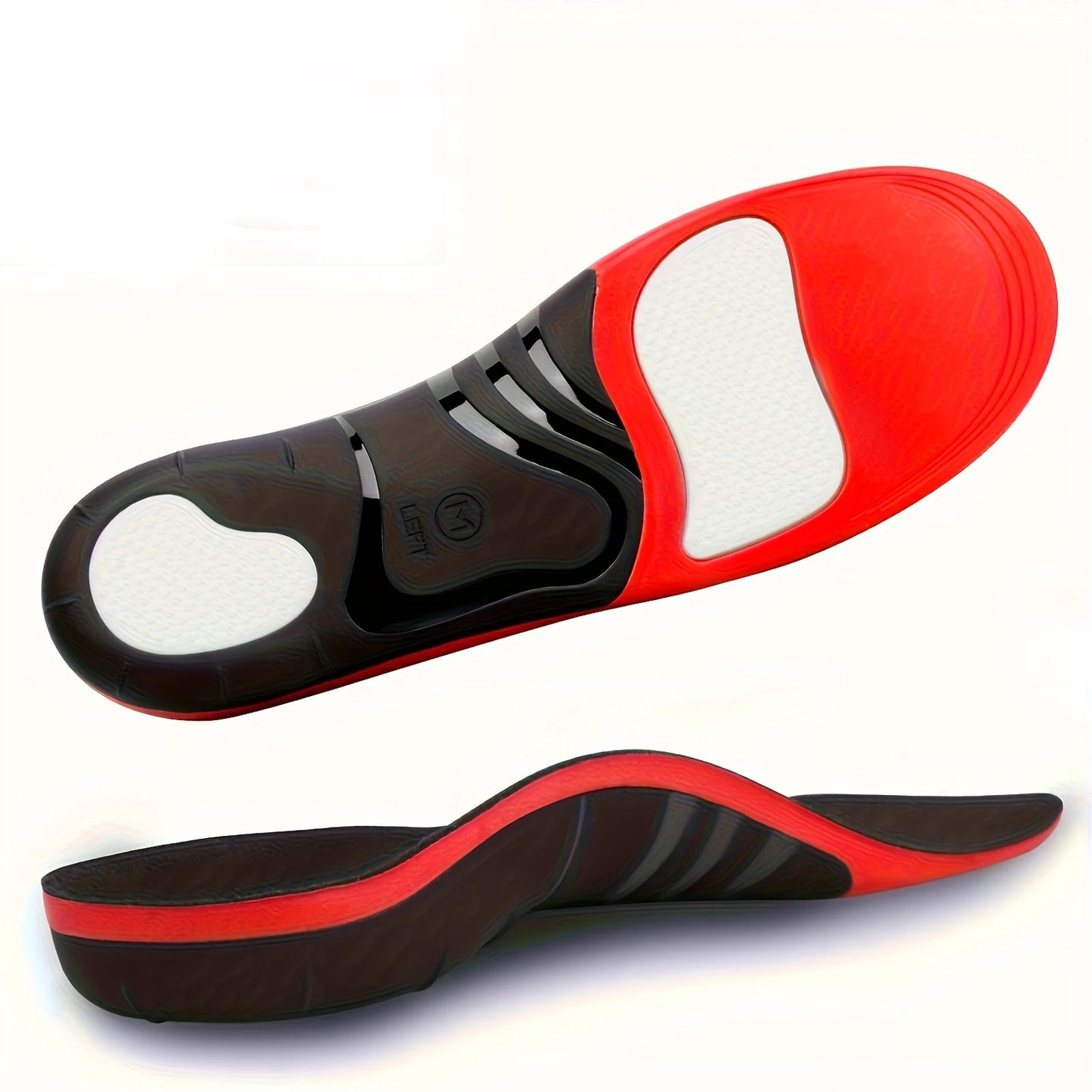 Plantar Fasciitis Insoles High Arch Support for 220+ lbs, Orthopedic Sport Inserts for Men Women, Gel Shock-Absorbing Sole Pads Peaceful Pleasures Health and Wellness 1 pair S