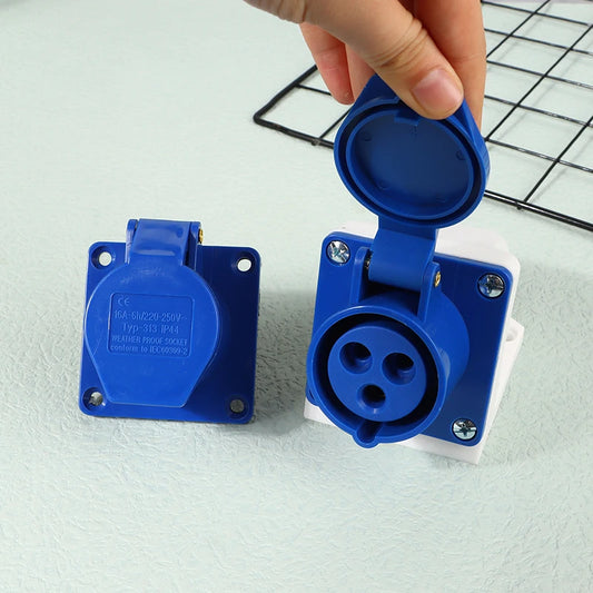 New 220V 16A 3 Pin Industrial Waterproof Plugs/Socket Male/Female Connector IP44 2P For Caravan Motorhome Trailer Truck Yacht Peaceful Pleasures Health and Wellness