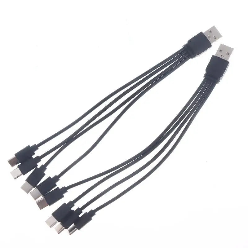 20cm USB to USB-C Splitter Cable | 2–5 Port Multi Charging