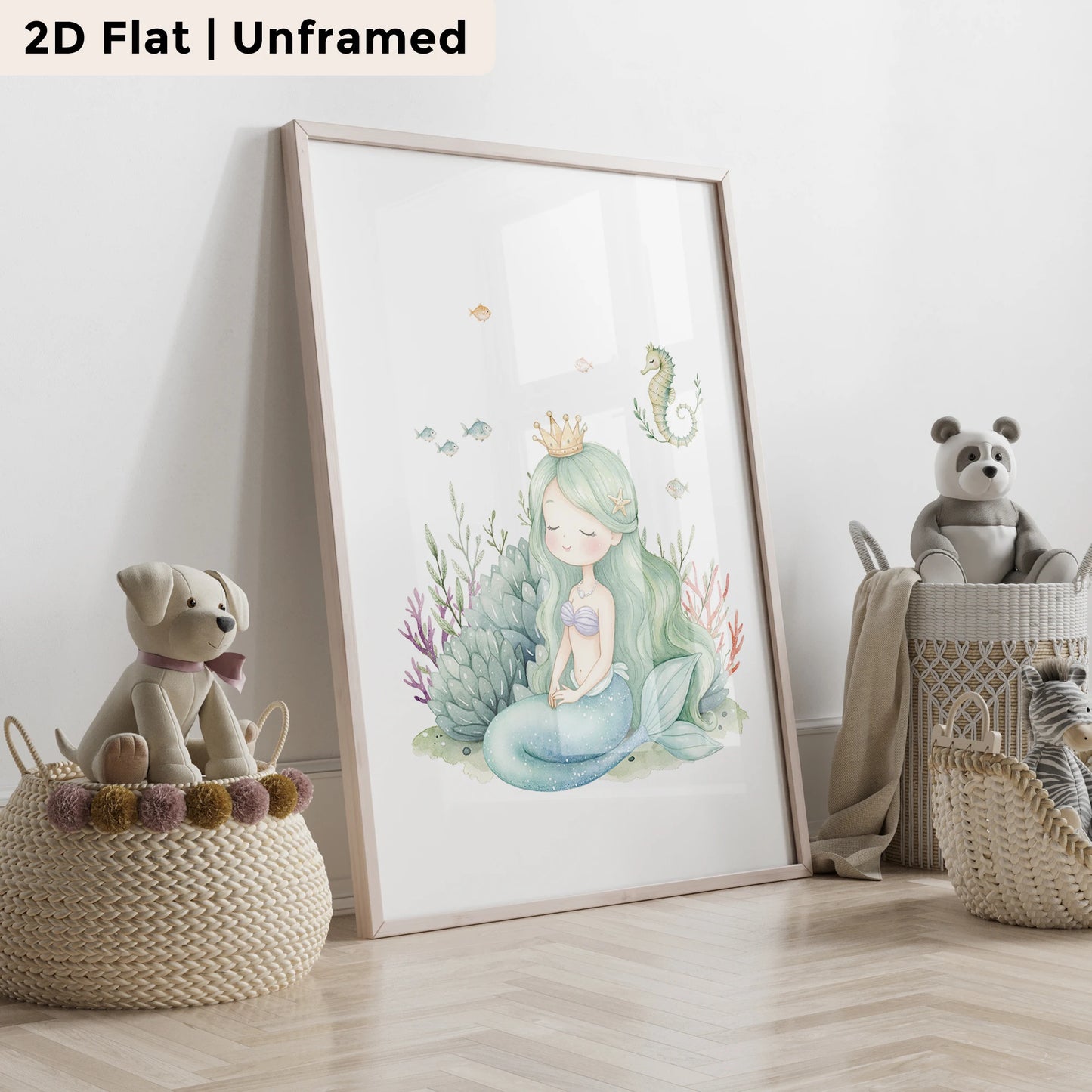 3-Piece Mermaid & Seahorse Canvas Wall Art | Ocean Home Decor