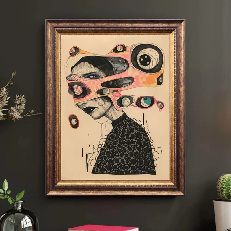 Grid Addiction No.14 Canvas Wall Decorate Surreal Art Beautiful Art Unique Painting Poster Gift Print Pretty Art Cool Wall Print Peaceful Pleasures Health and Wellness ZLH4034 50x70cm Unframed
