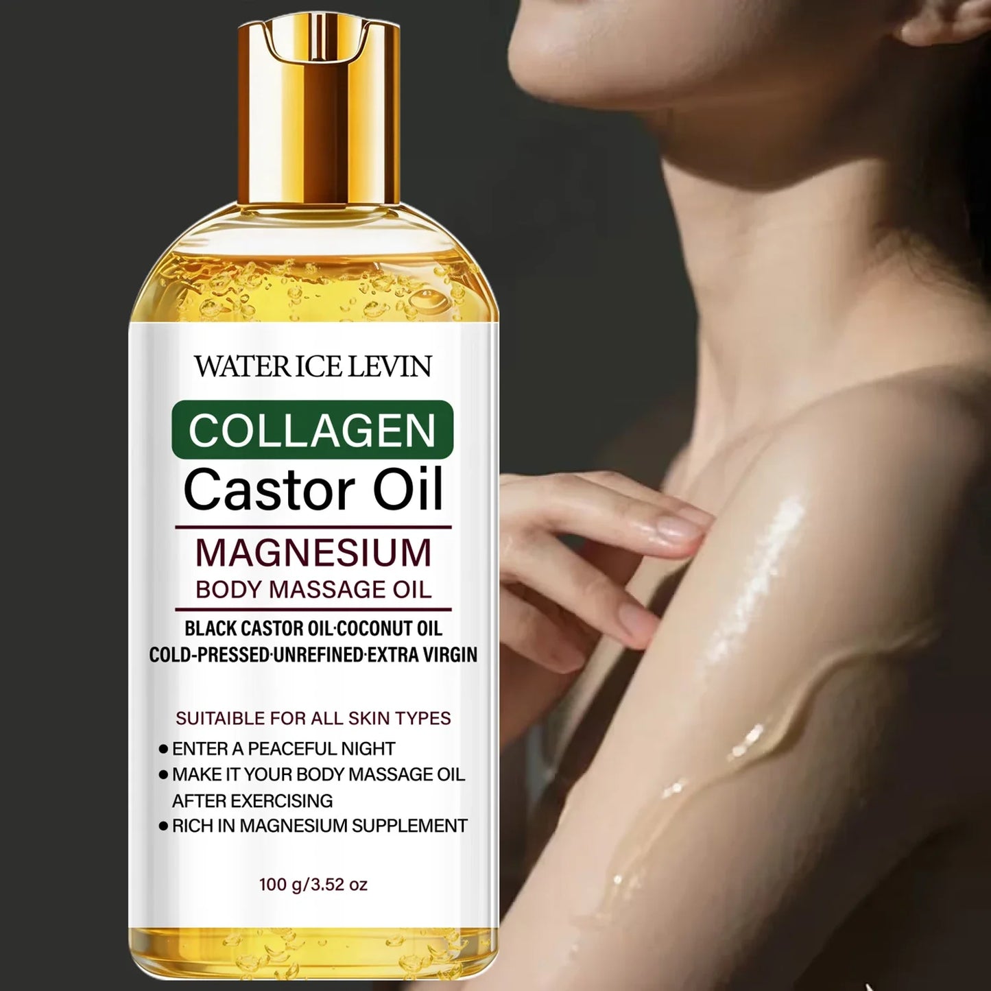 Cold-Pressed Castor Oil Massage Oil – Collagen & Magnesium