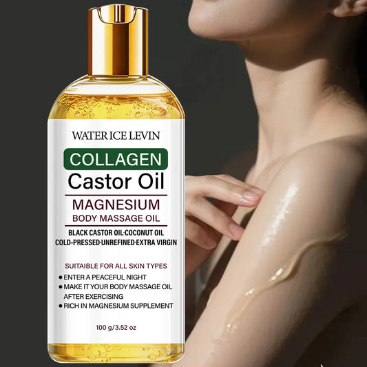 Cold-Pressed Castor Oil Massage Oil – Collagen & Magnesium Body Massage Oil Oasis Select