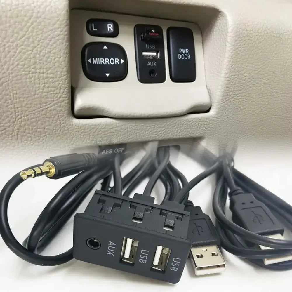 Dual USB AUX Flush Mount Panel Cable 150cm – Car & Boat